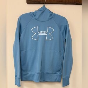 Under Armour: Women's ColdGear Loose Fit Blue Logo Hoodie, Size S